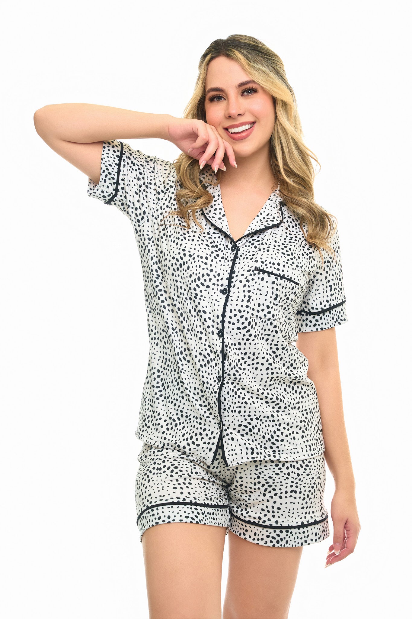 Pijama Referencia Botones Print Manchas