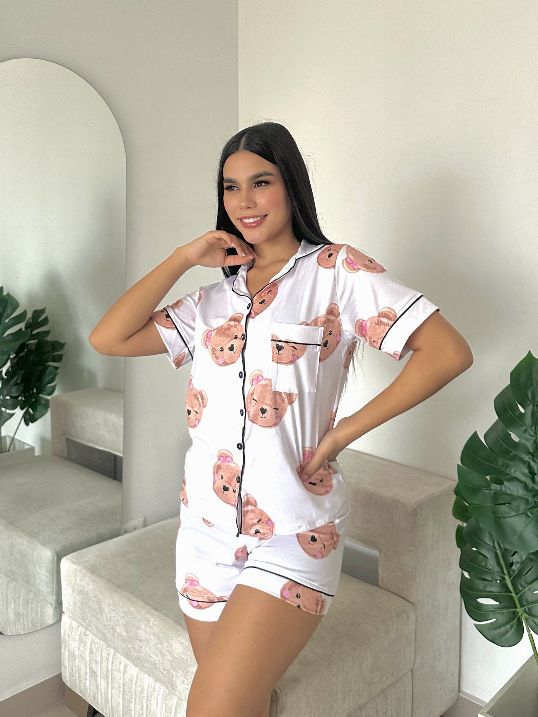 Pijama Referencia Botones Short Referencia Oso