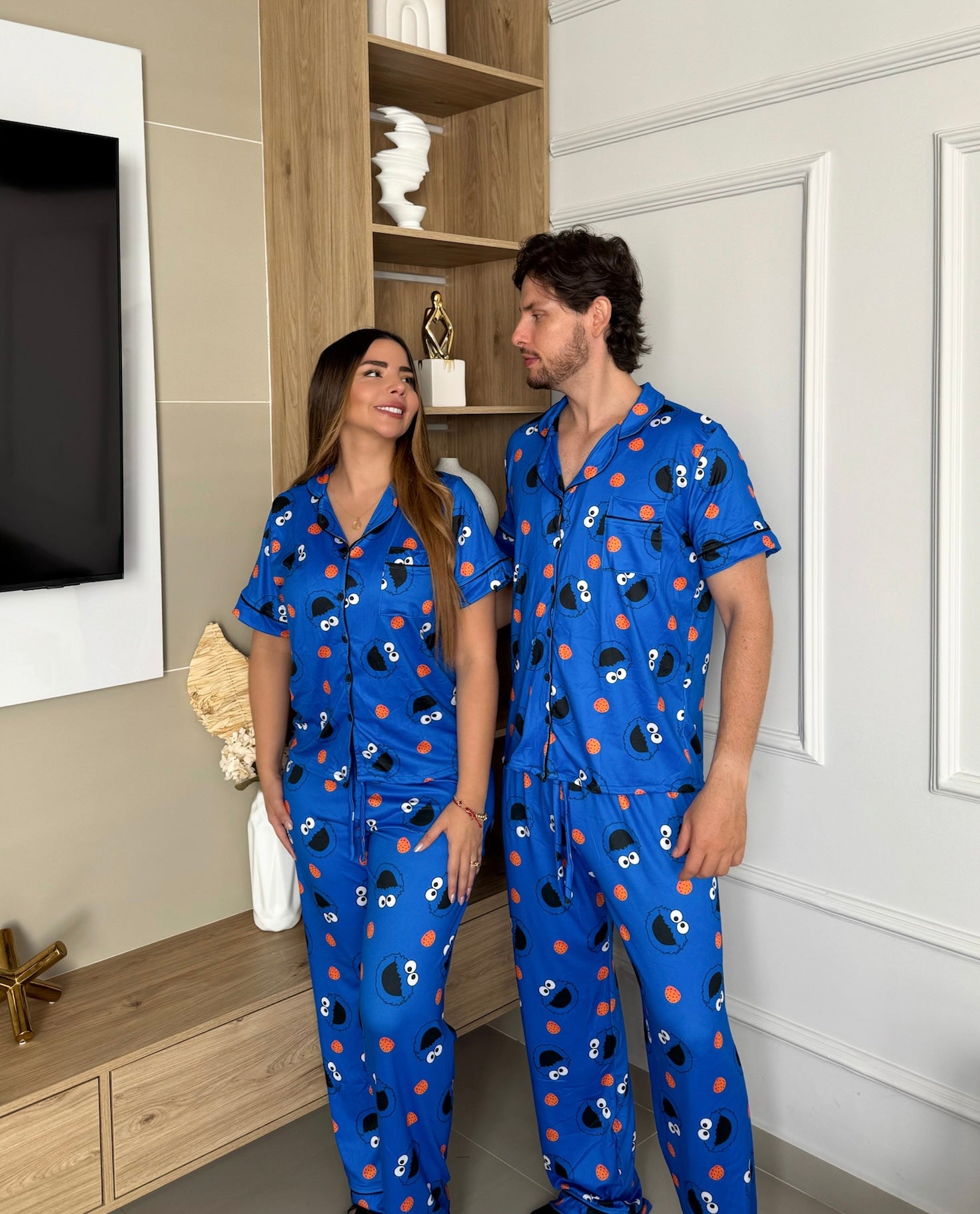 Pijama Botones Pantalon come galletas Pareja