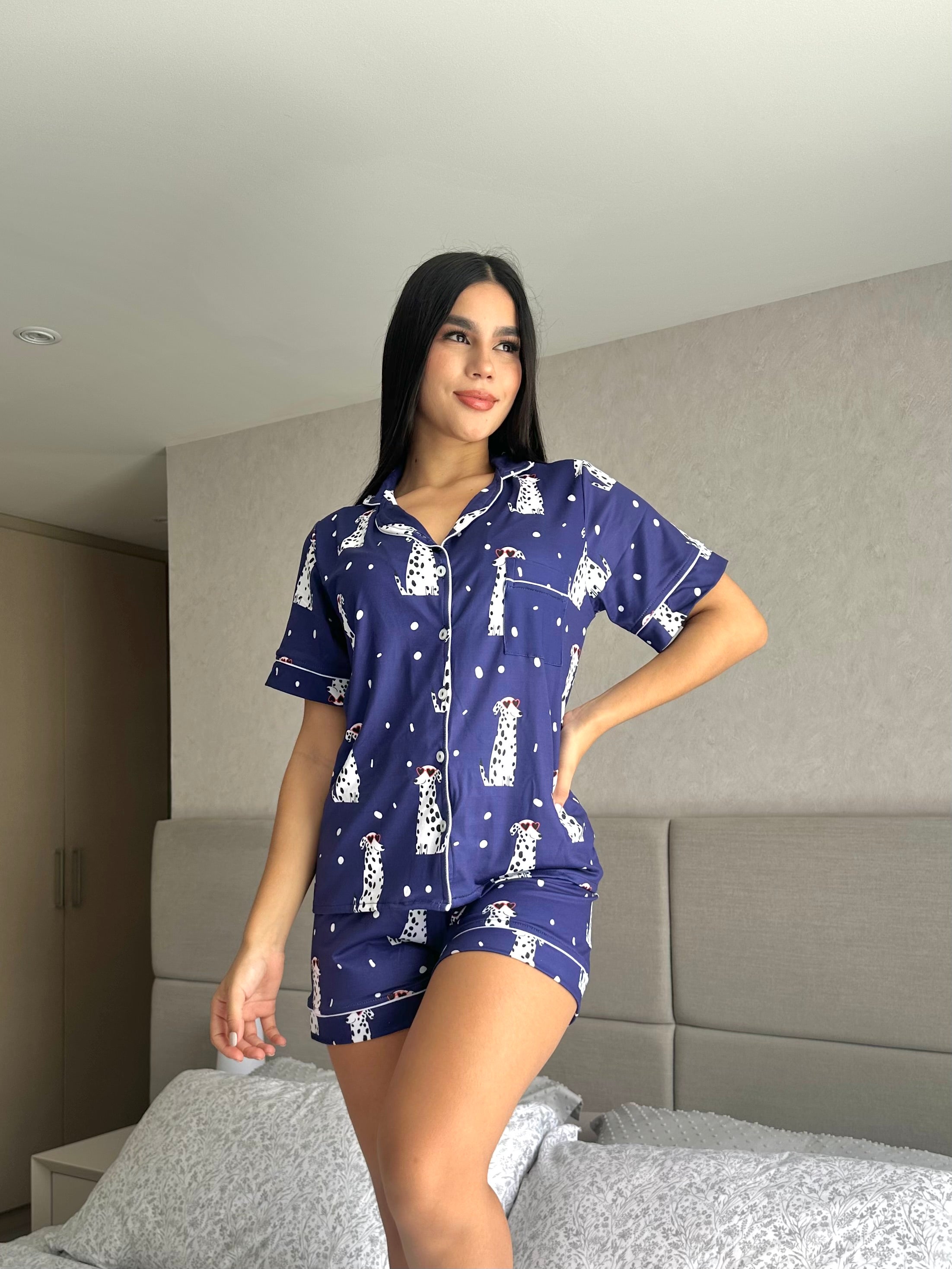 Pijama Referencia Botones Short Referencia Dálmata Short