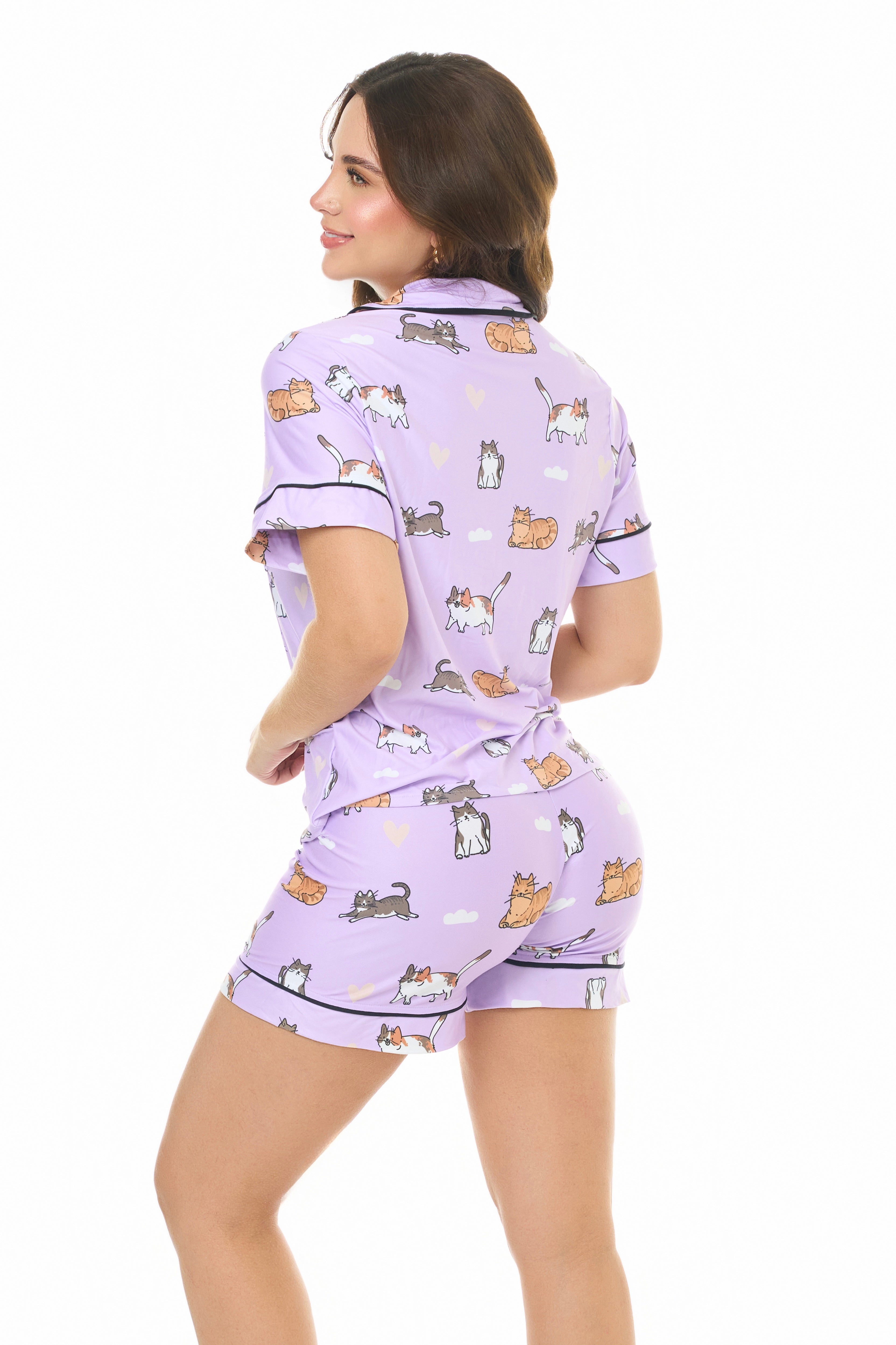 Pijama Referencia Botones Gatito Short