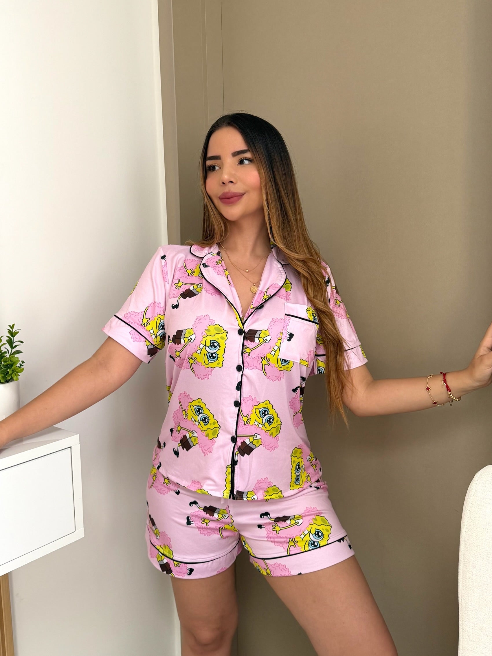 Pijama Referencia Botones Bob Pink