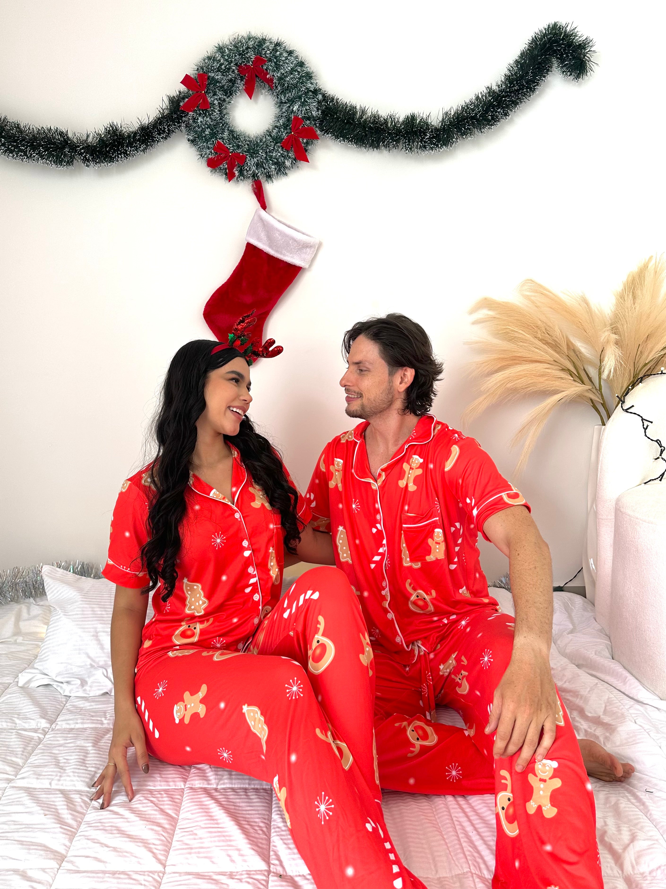 Pijama navideña de NIÑA botones PANTALON referencia BASTÓN