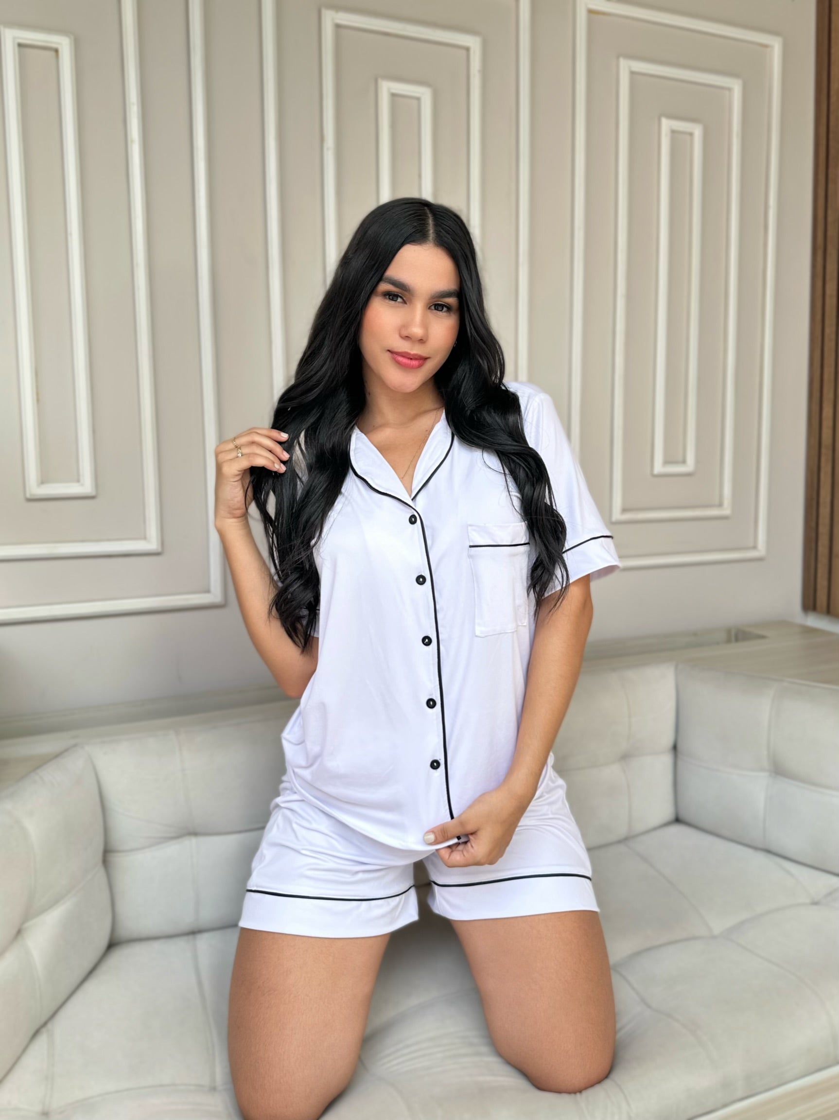 Pijama Referencia Botones Color Blanco