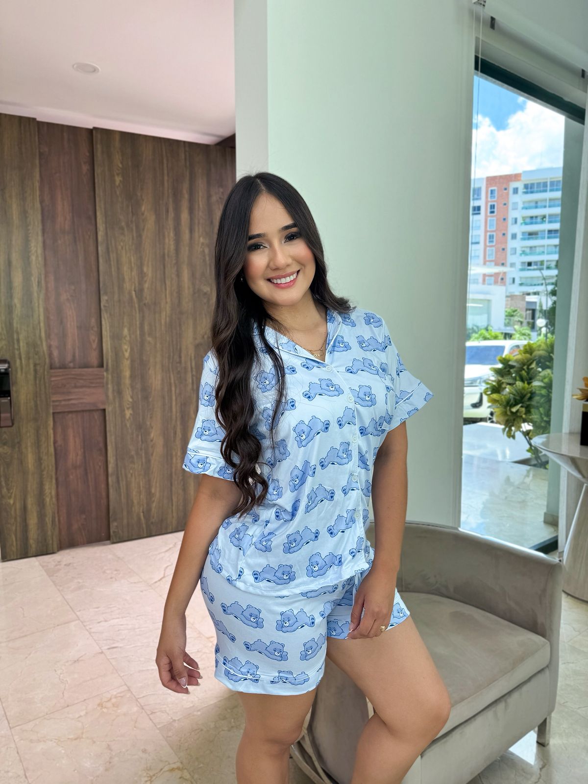 Pijama Referencia Botones Short Referencia Osito Gruñón