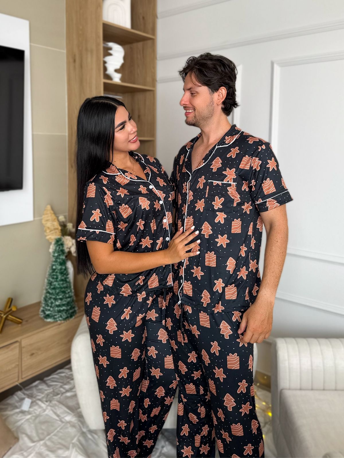 Pijama navideña de CABALLERO botones PANTALON referencia JENJIBRE