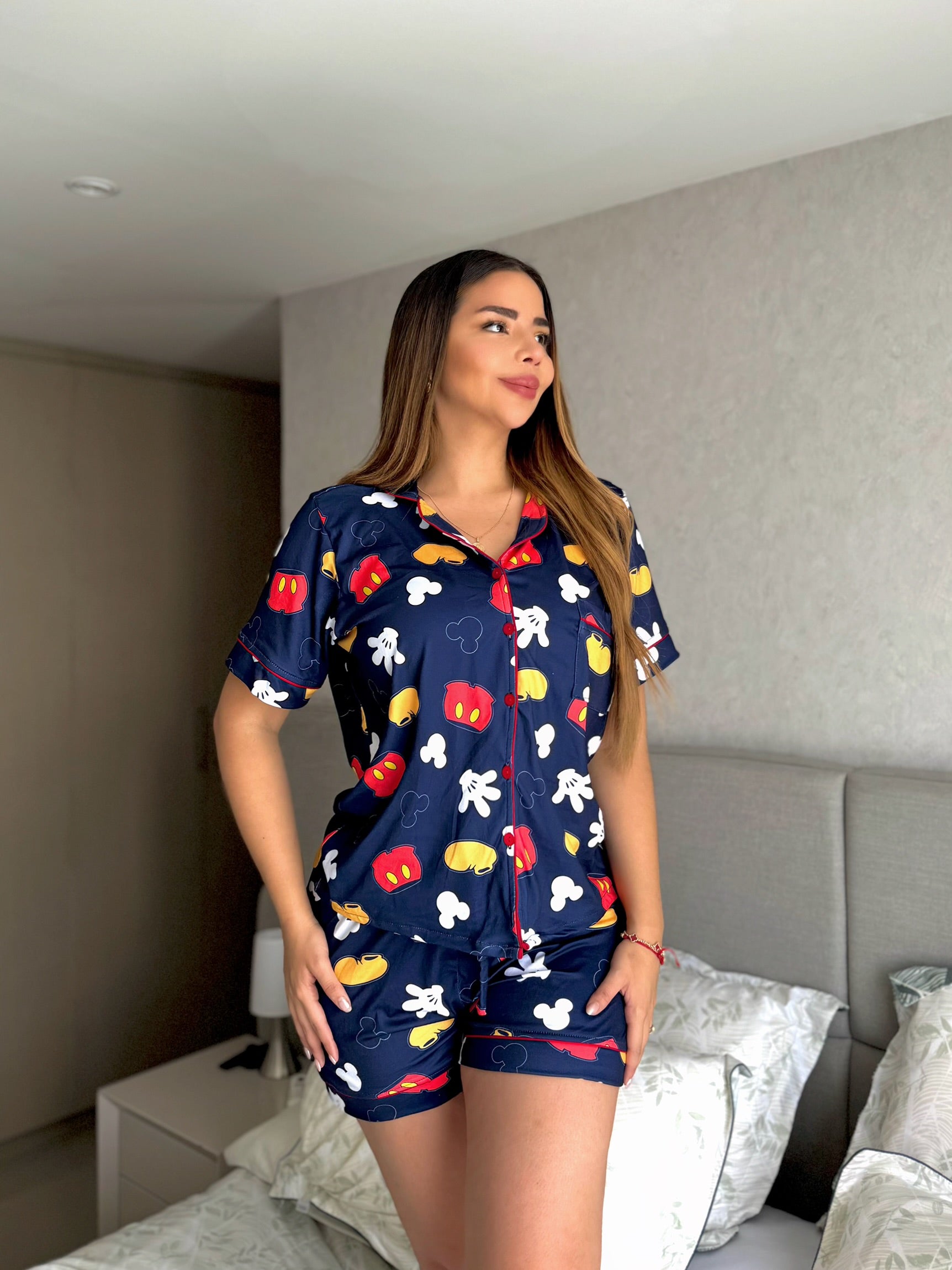 Pijama Referencia Botones Short Referencia Mickey