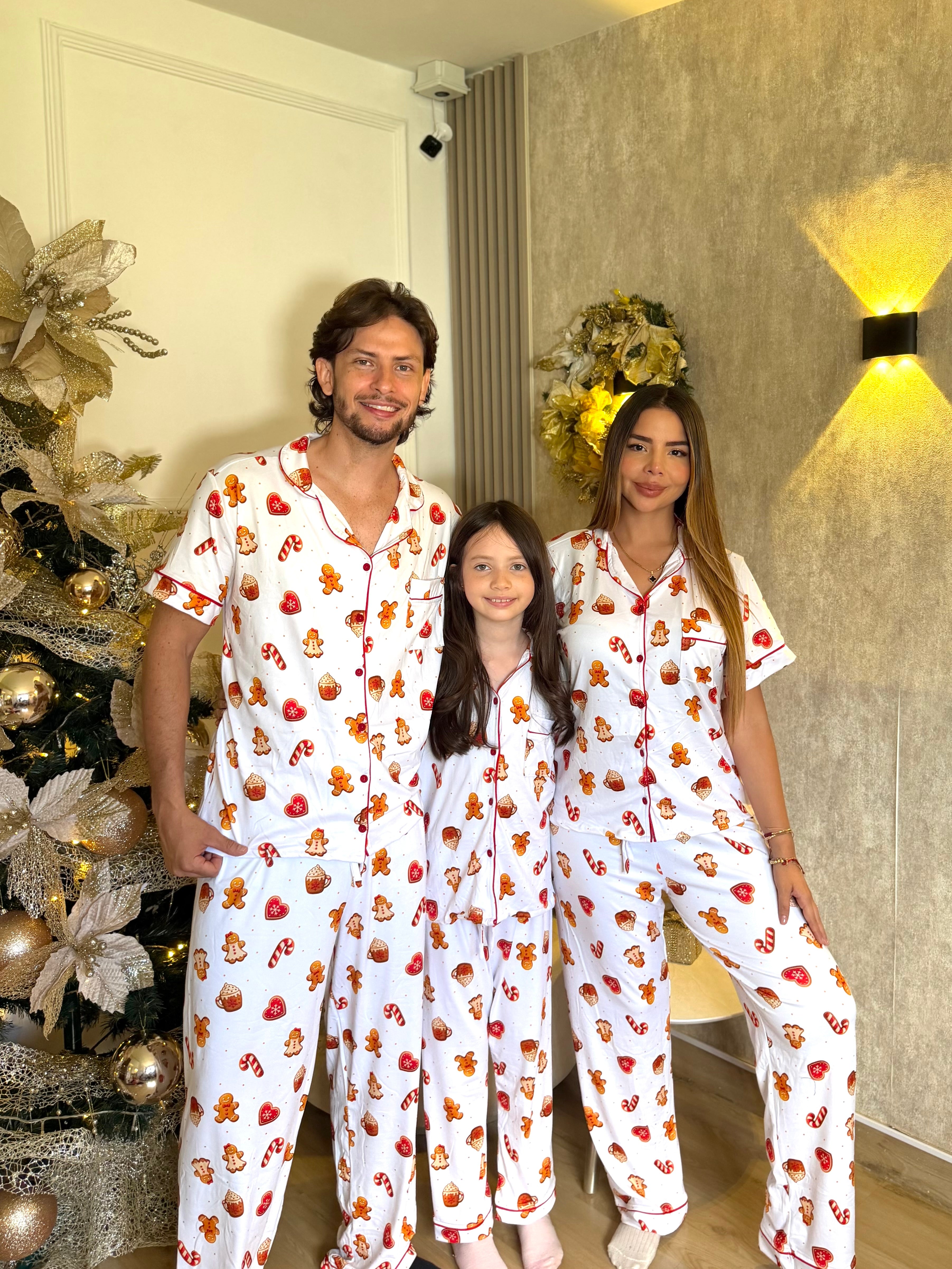 Pijama Navideña de Caballero botones Pantalón referencia Galleta