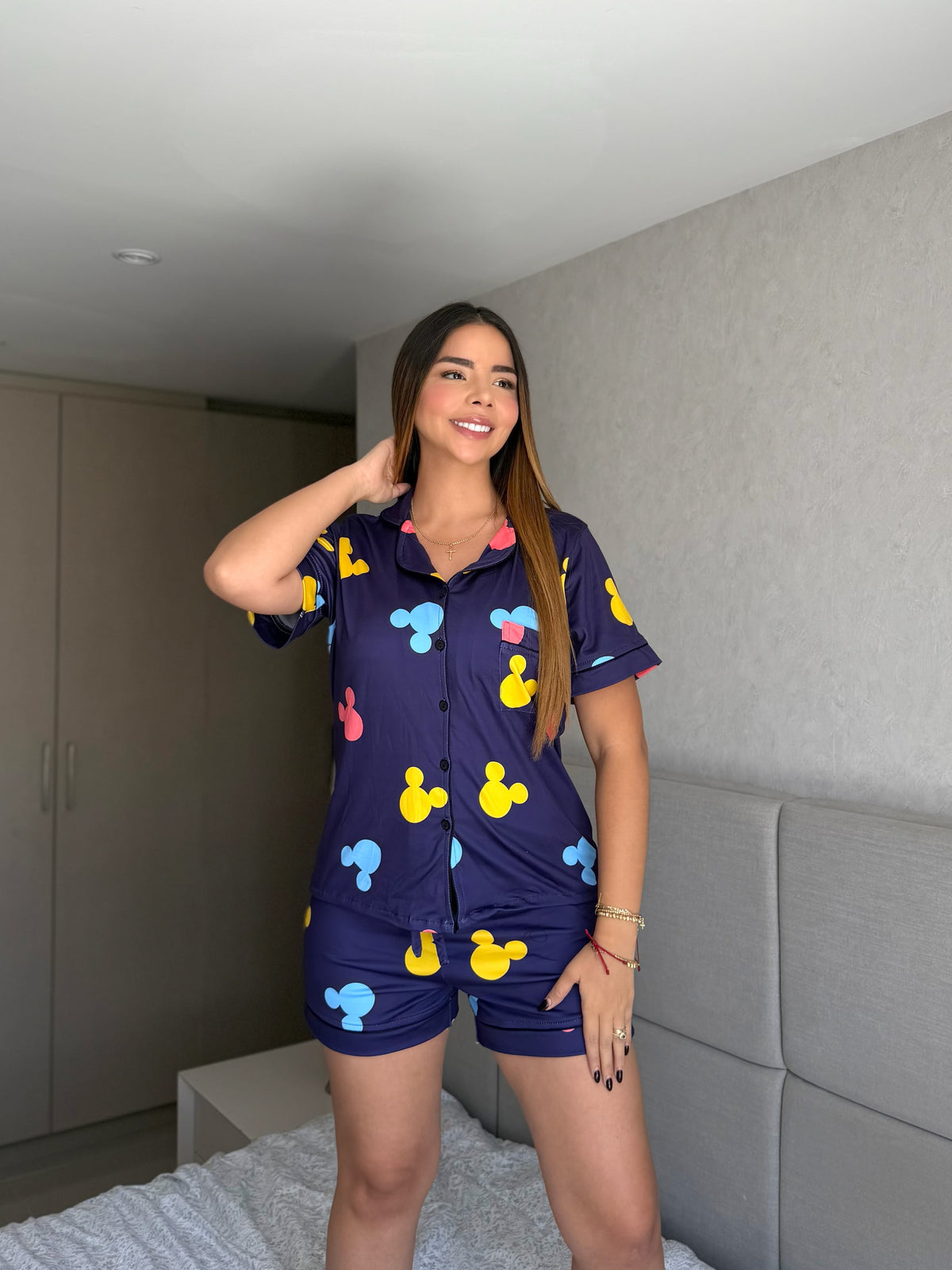 Pijama Referencia Botones Short Disney