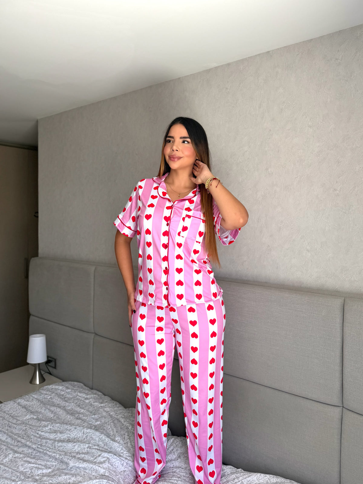 Pijama Botones Pantalón Referencia Dulce Corazón