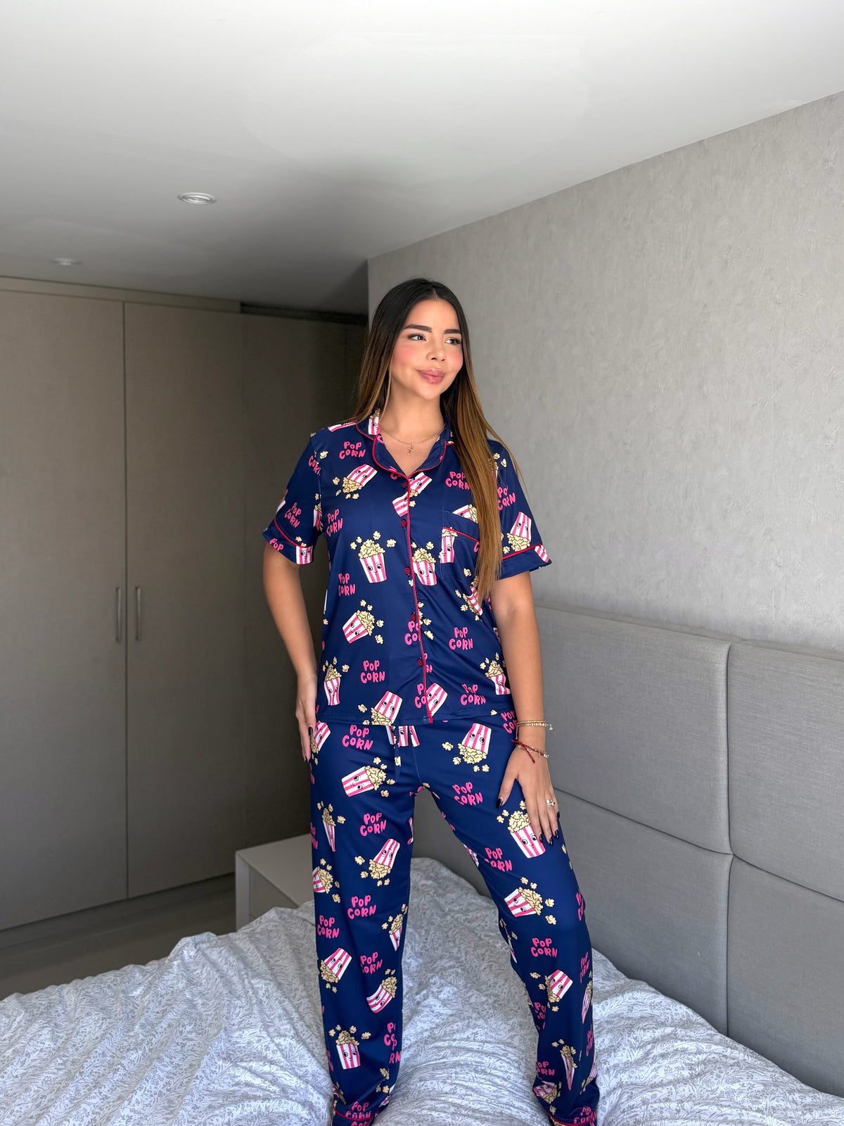 Pijama Botones Pantalón Referencia Palomitas