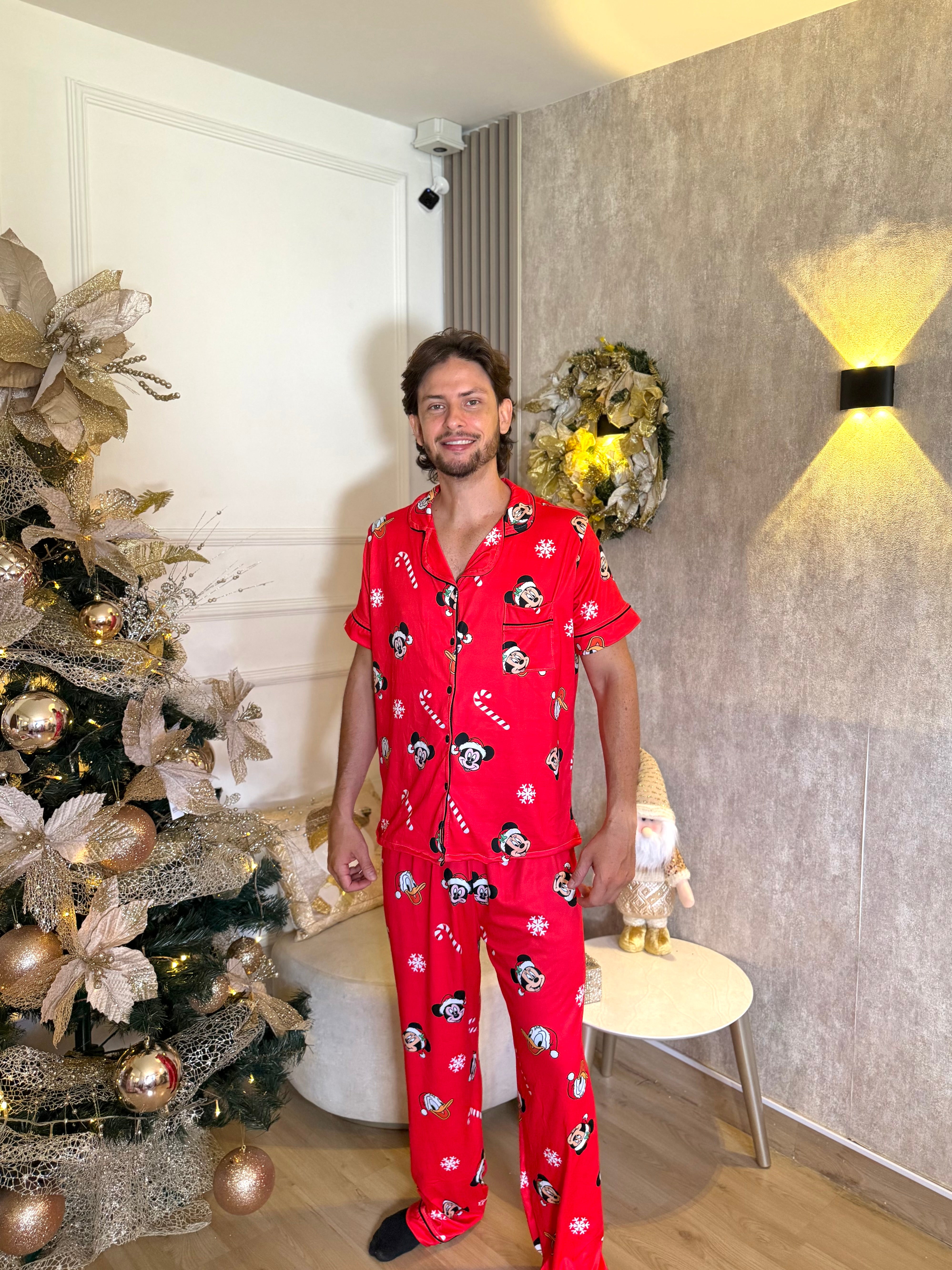 Pijama Navideña de Caballero botones Pantalón  referencia Mickey