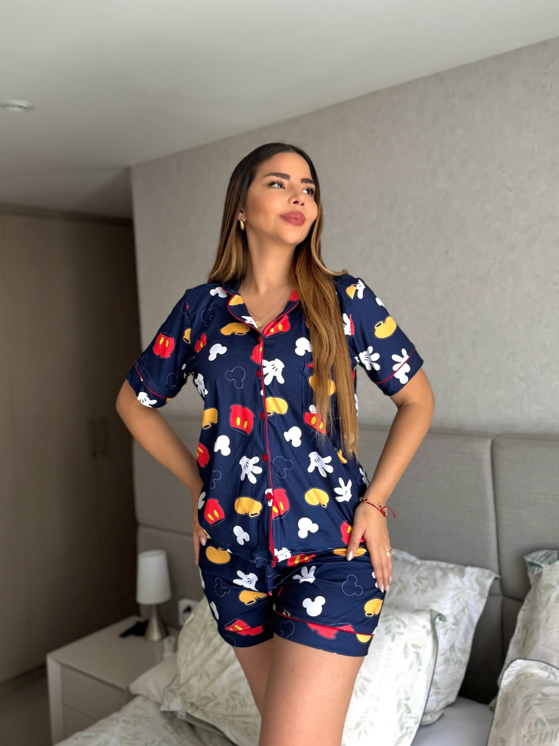 Pijama Referencia Botones Short Referencia Mickey