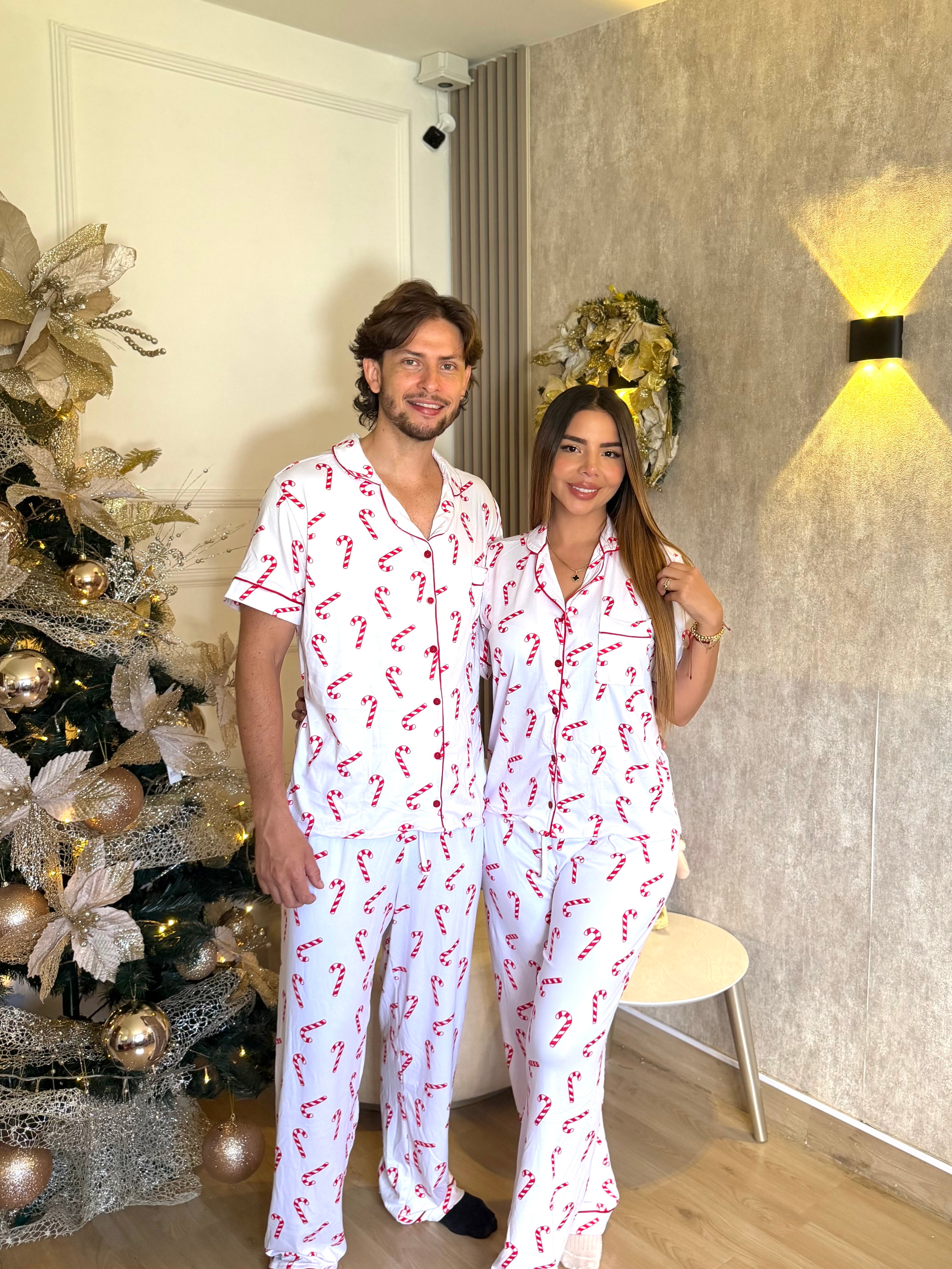 Pijama Navideña de Niños botones PANTALON referencia Bastones