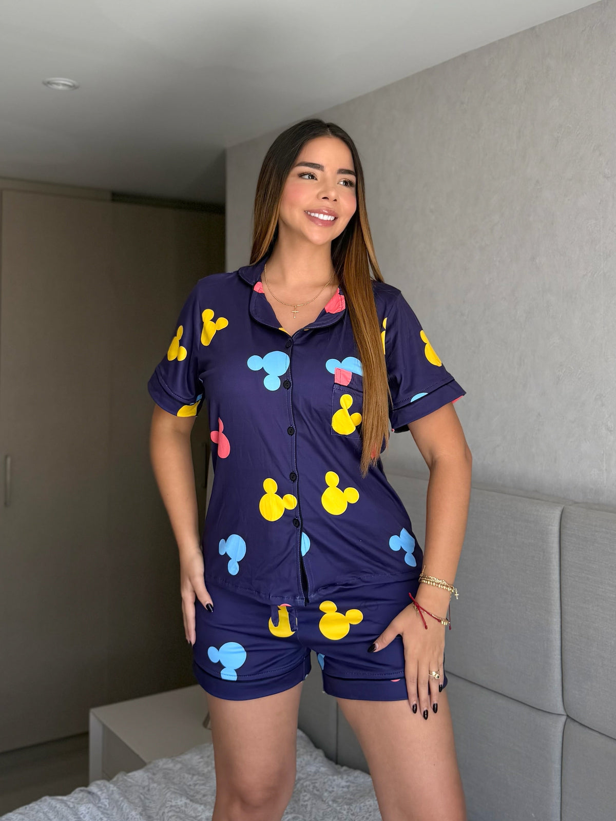 Pijama Referencia Botones Short Disney