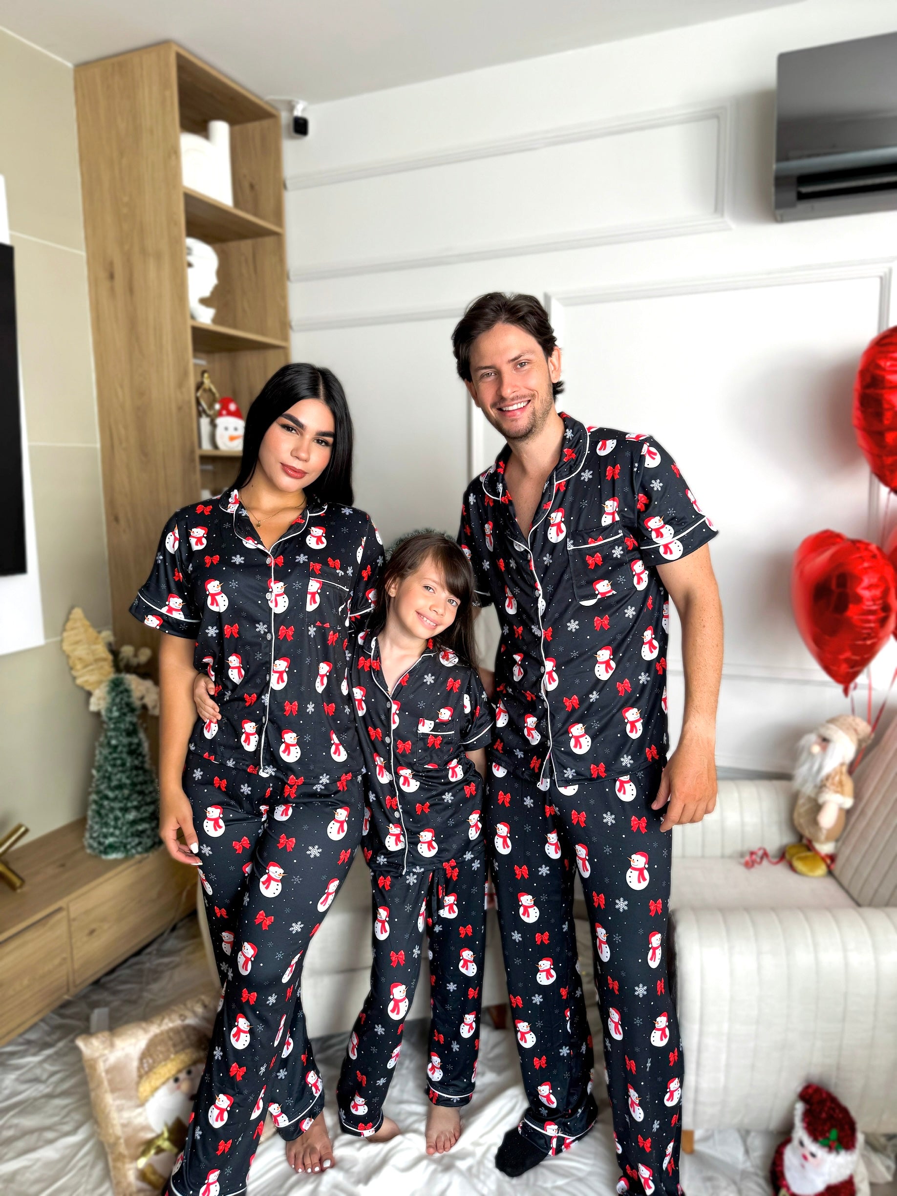 Pijama navideña de NIÑA botones PANTALON referencia Negro Muñeco