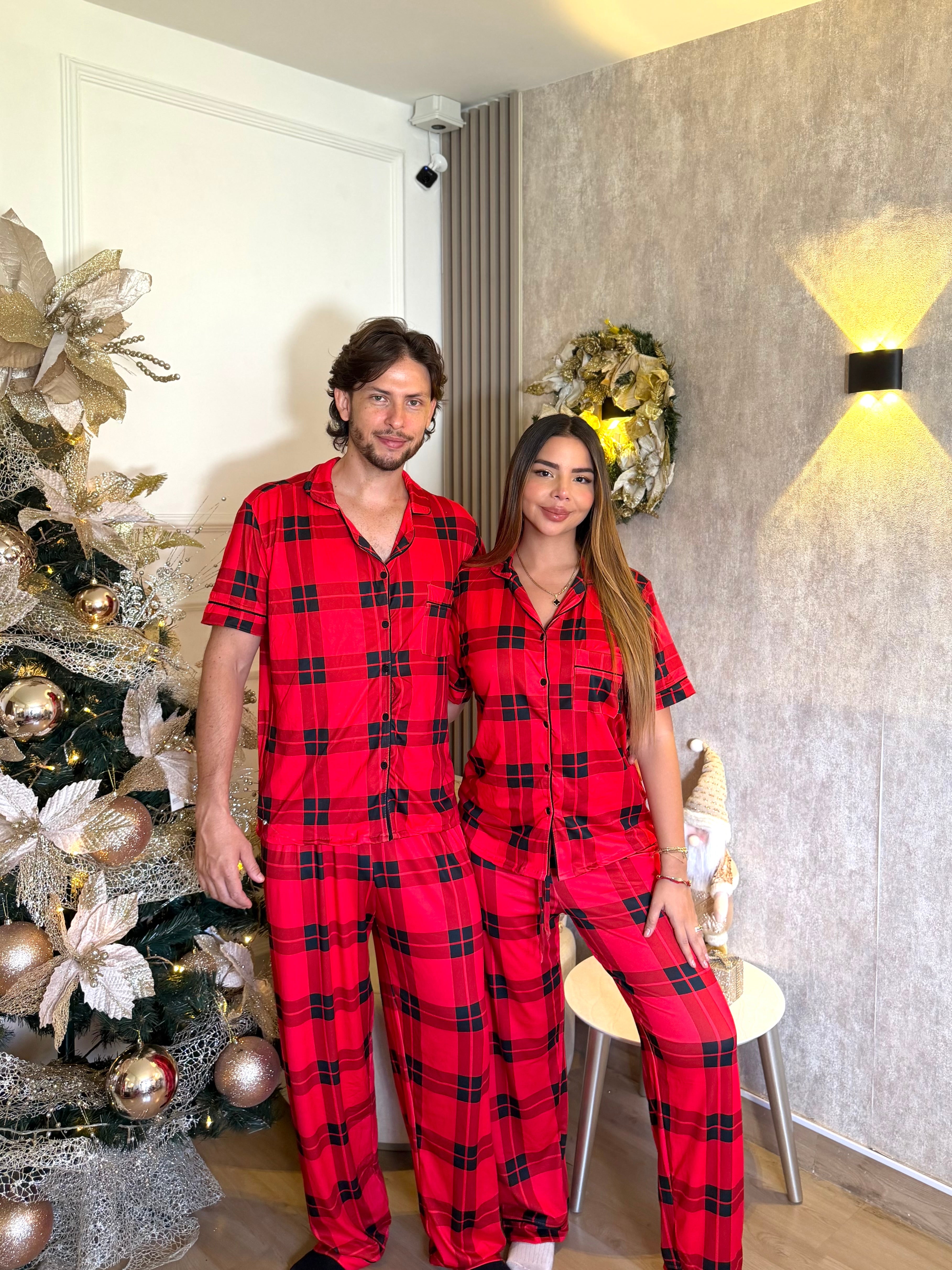Pijama Navideña de Niños botones PANTALON referencia Cuadros
