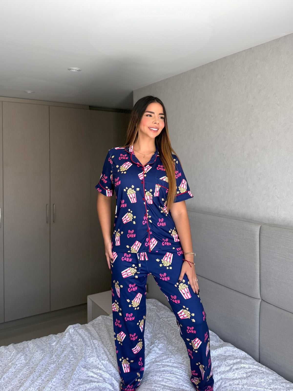 Pijama Botones Pantalón Referencia Palomitas