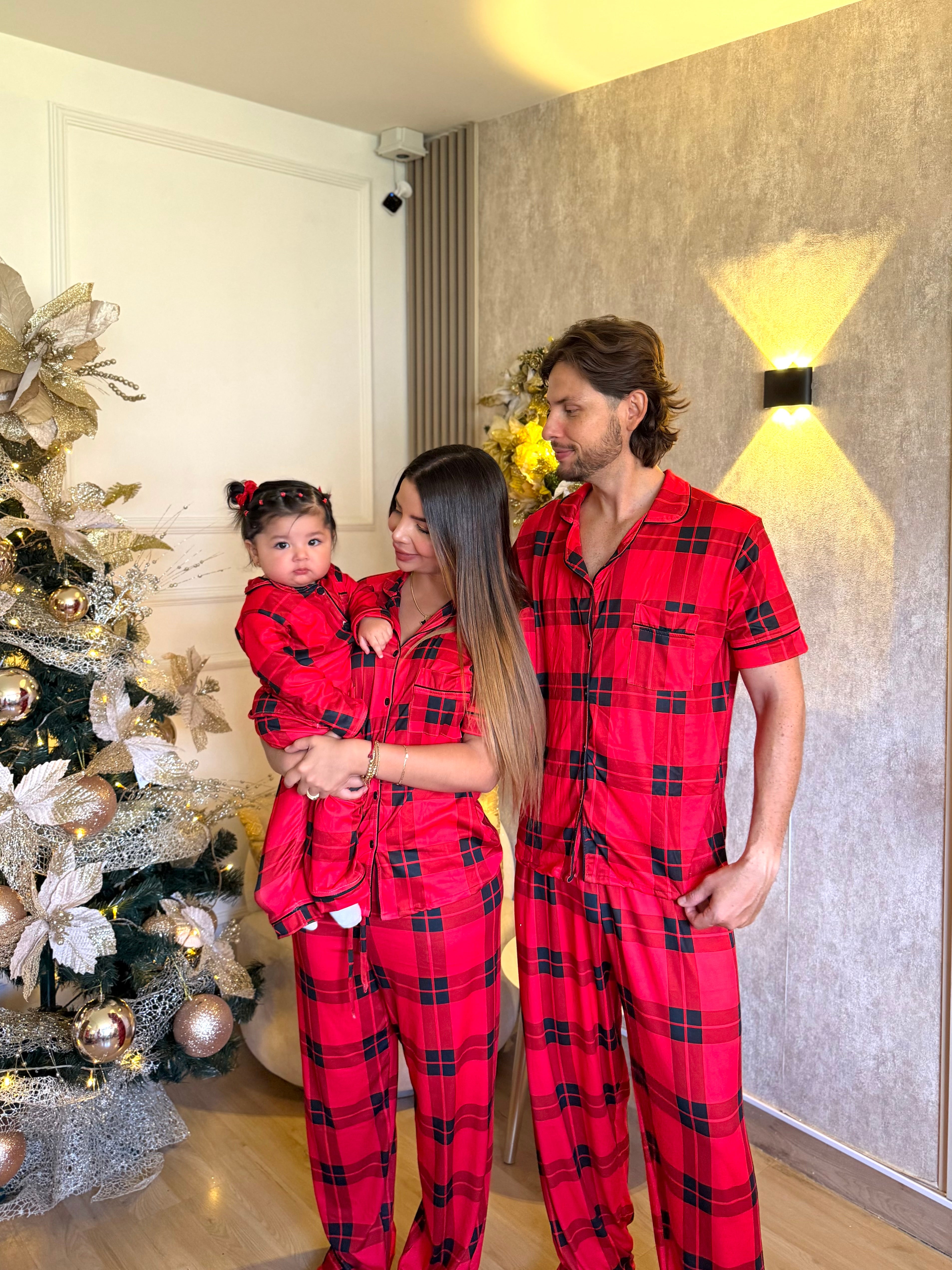 Pijama Navideña de CABALLERO botones PANTALON referencia Cuadros