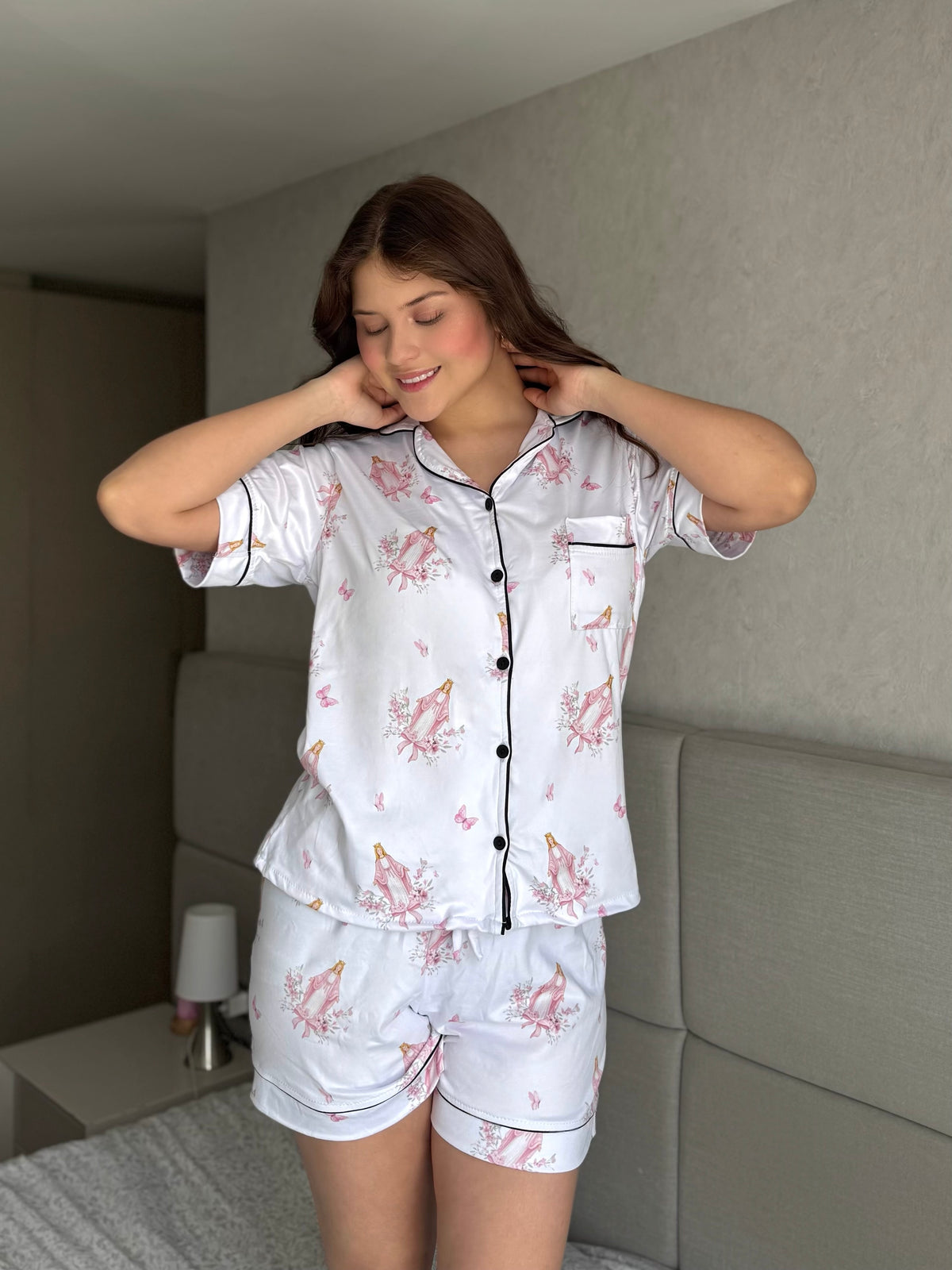 Pijama Botones Short Referencia Virgen Fe
