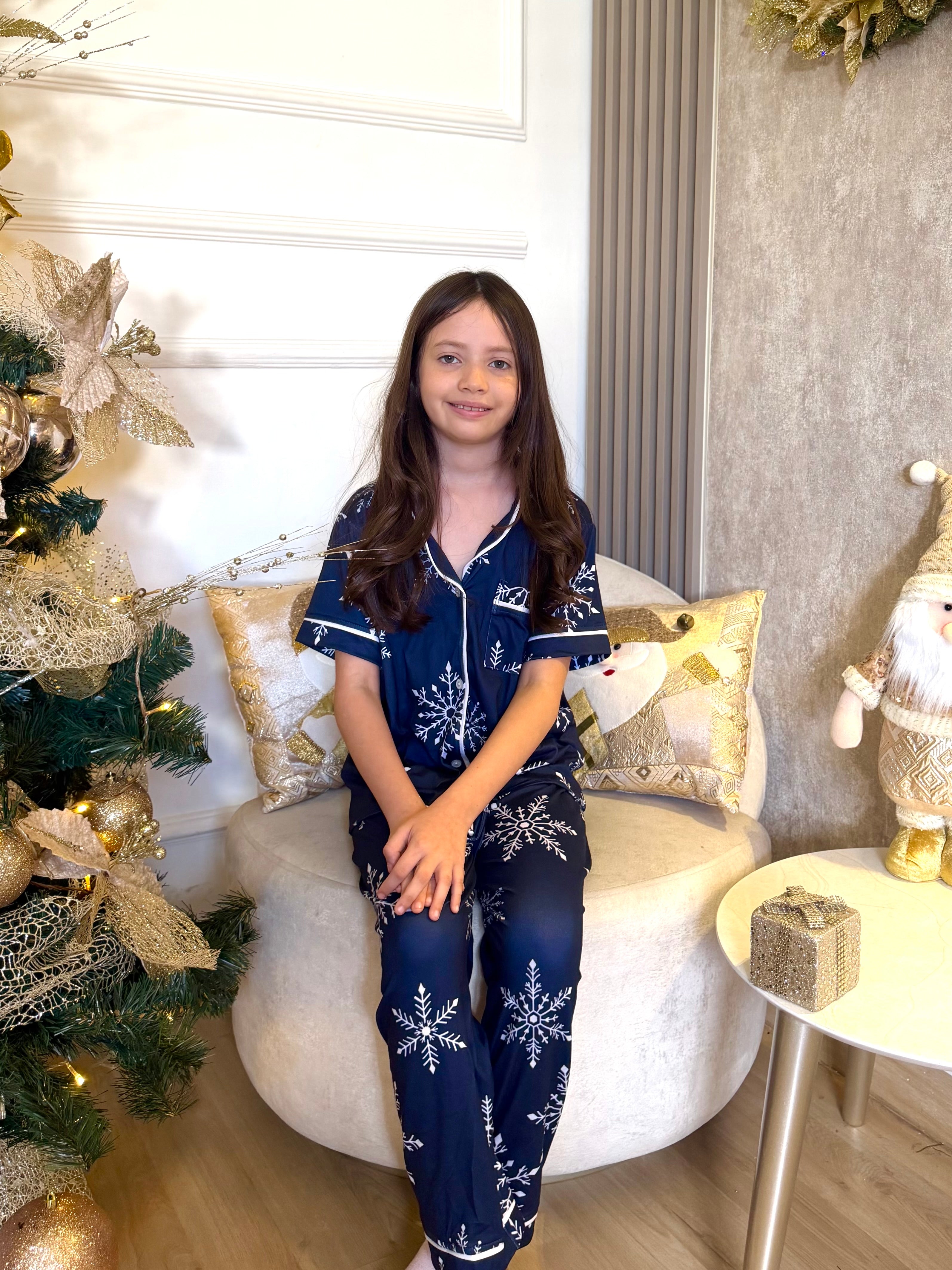 Pijama Navideña de Niños botones Pantalón  referencia Copo Navideño