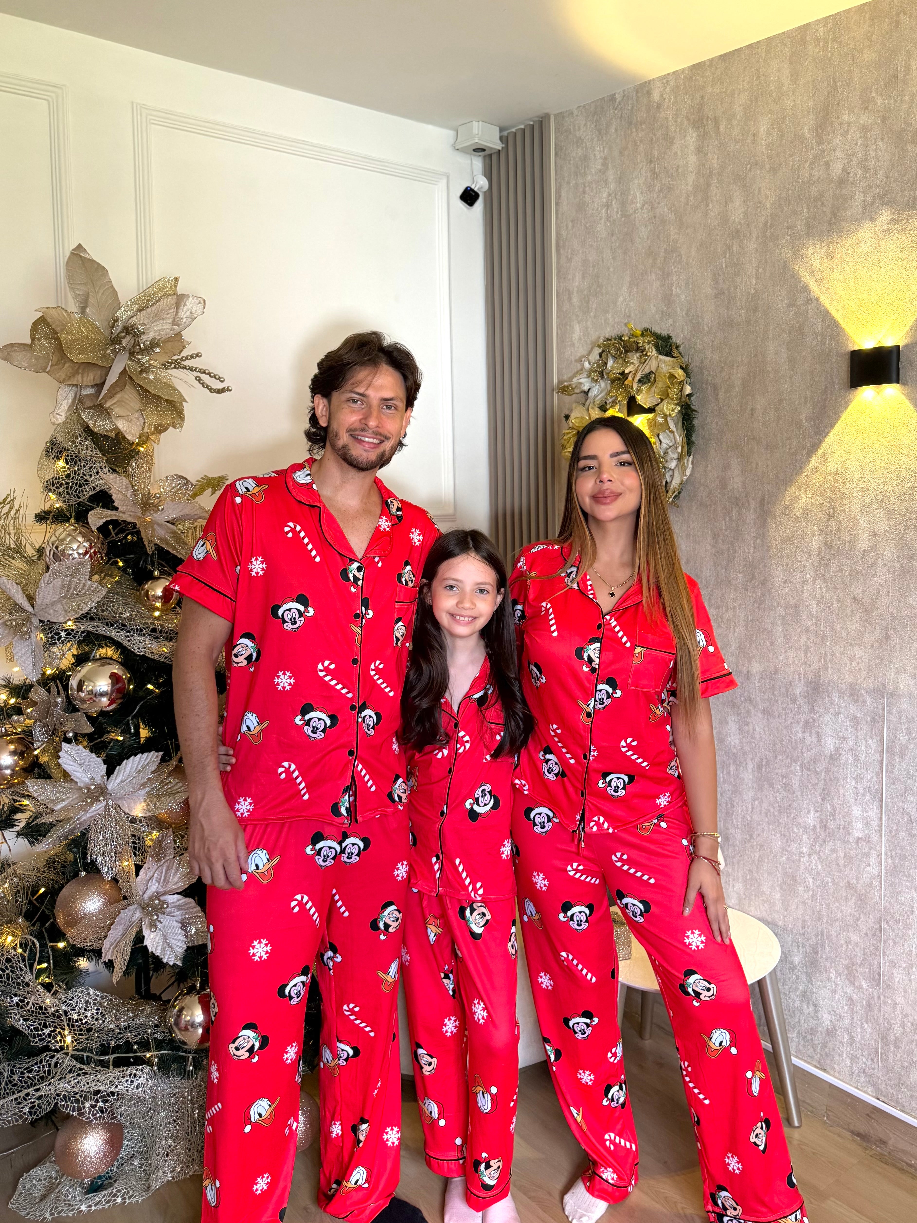 Pijama Navideña de Niños botones Pantalón  referencia Mickey