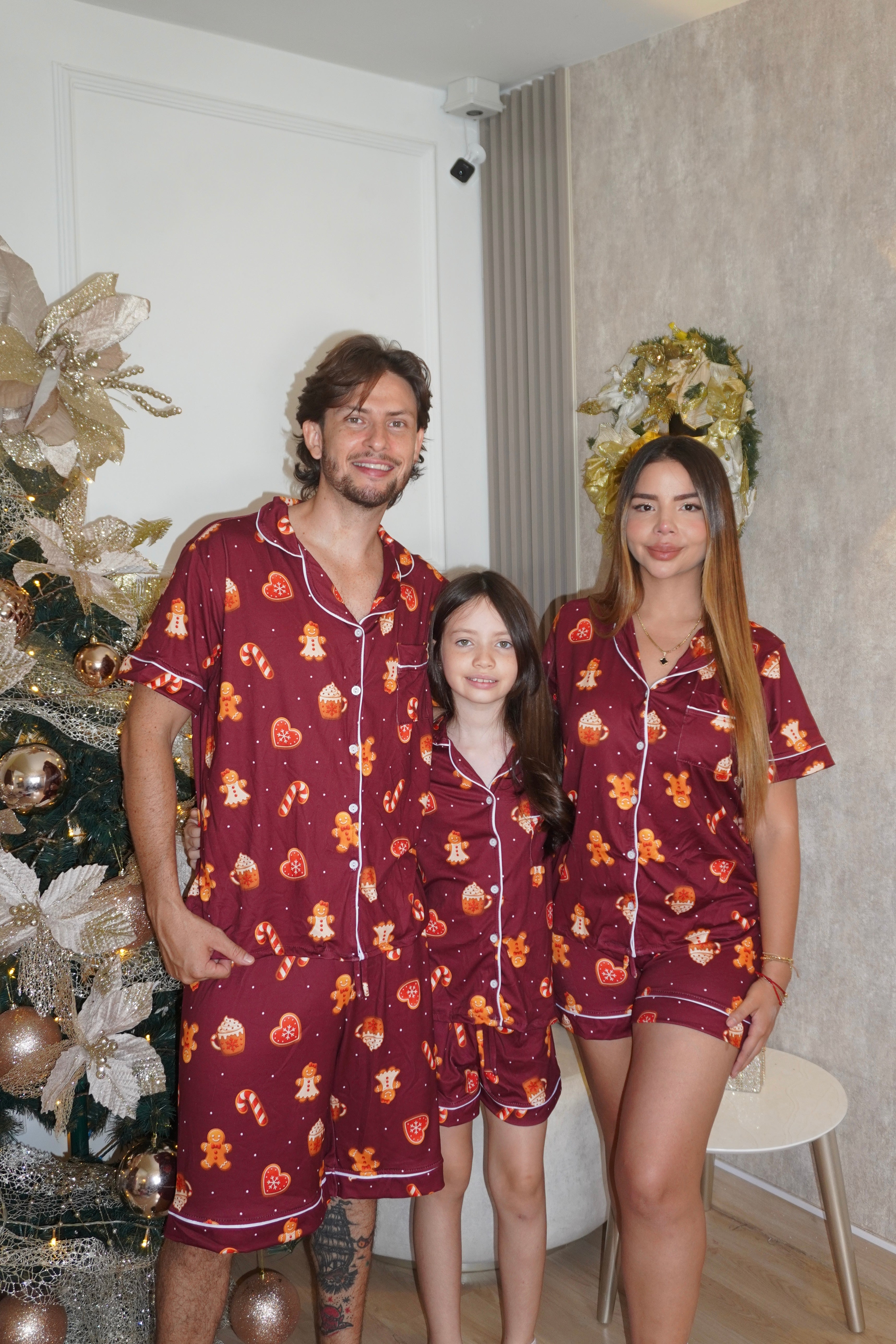 Pijama Navideña de Niños botones Short referencia Vino Navidad
