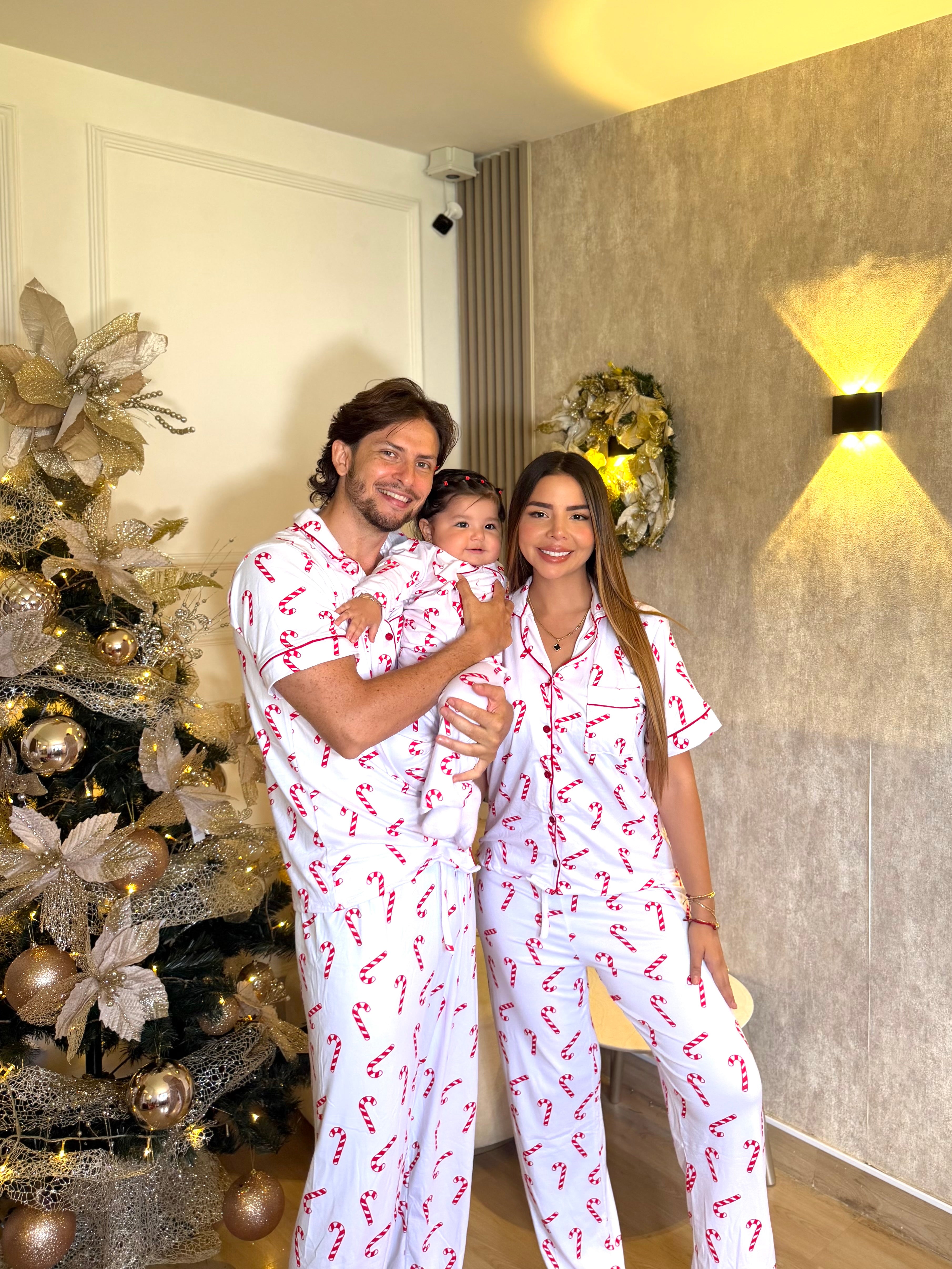 Pijama Navideña de Niños botones PANTALON referencia Bastones