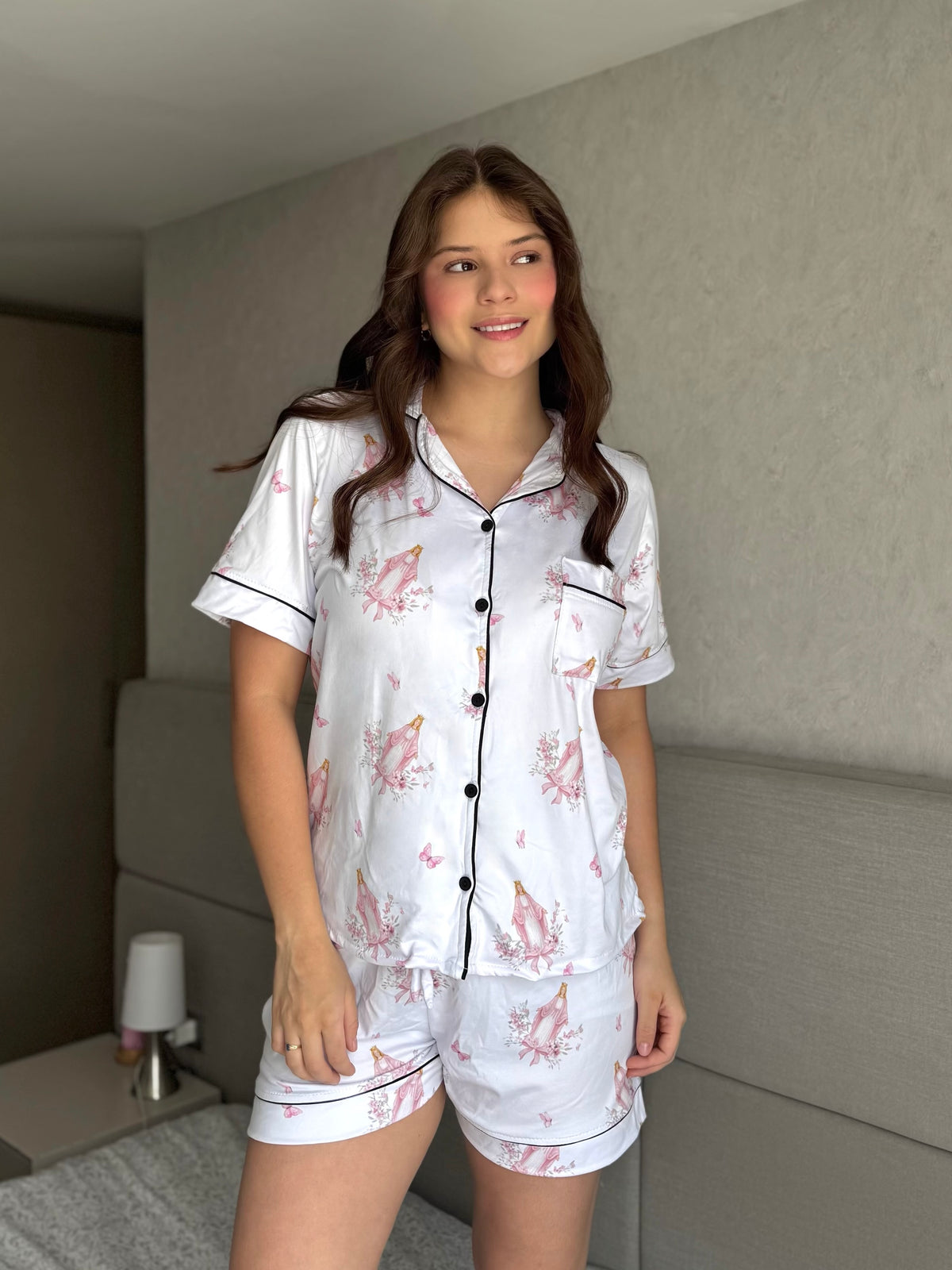 Pijama Botones Short Referencia Virgen Fe