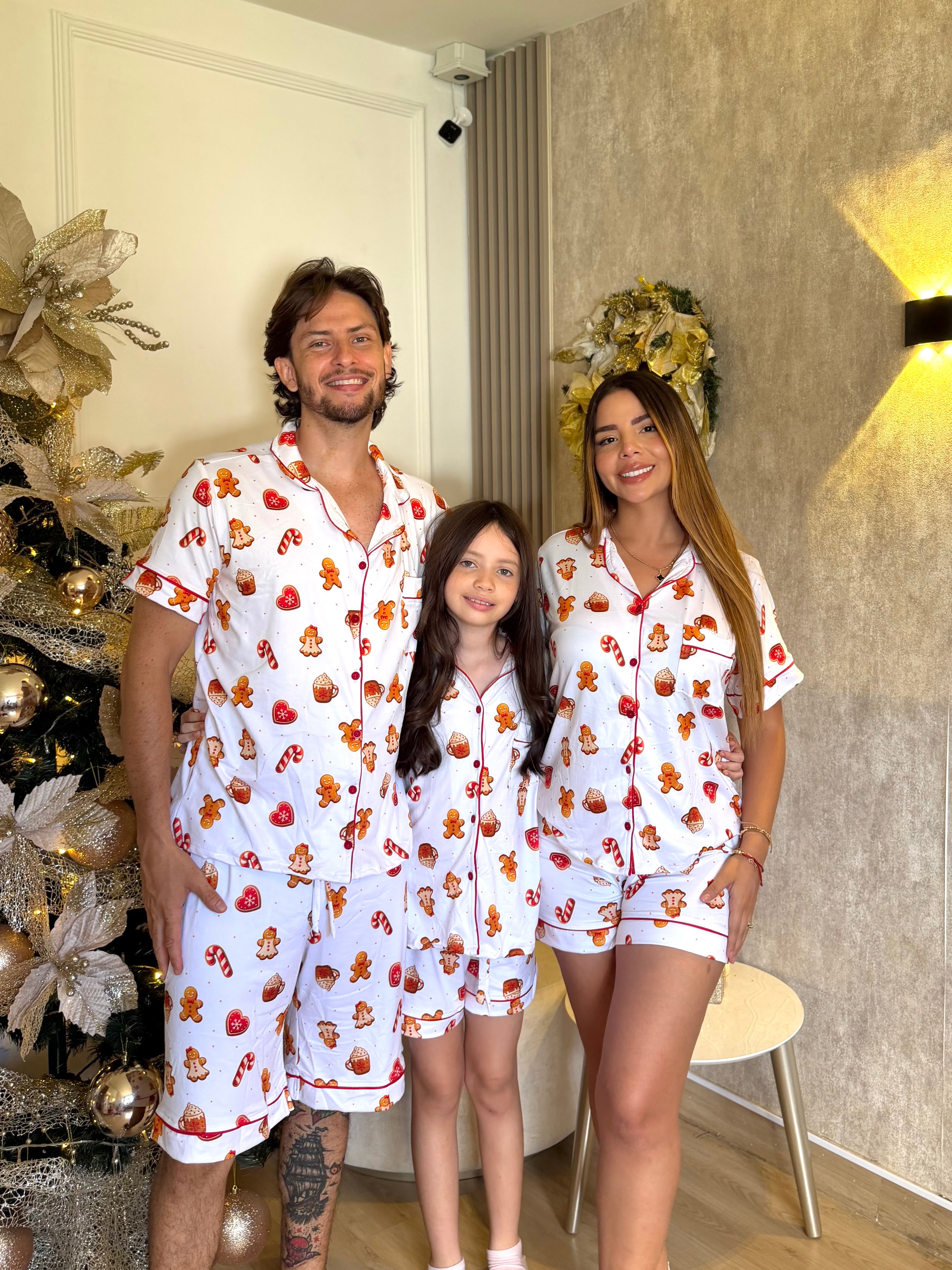 Pijama Navideña de Dama botones Short referencia Galleta
