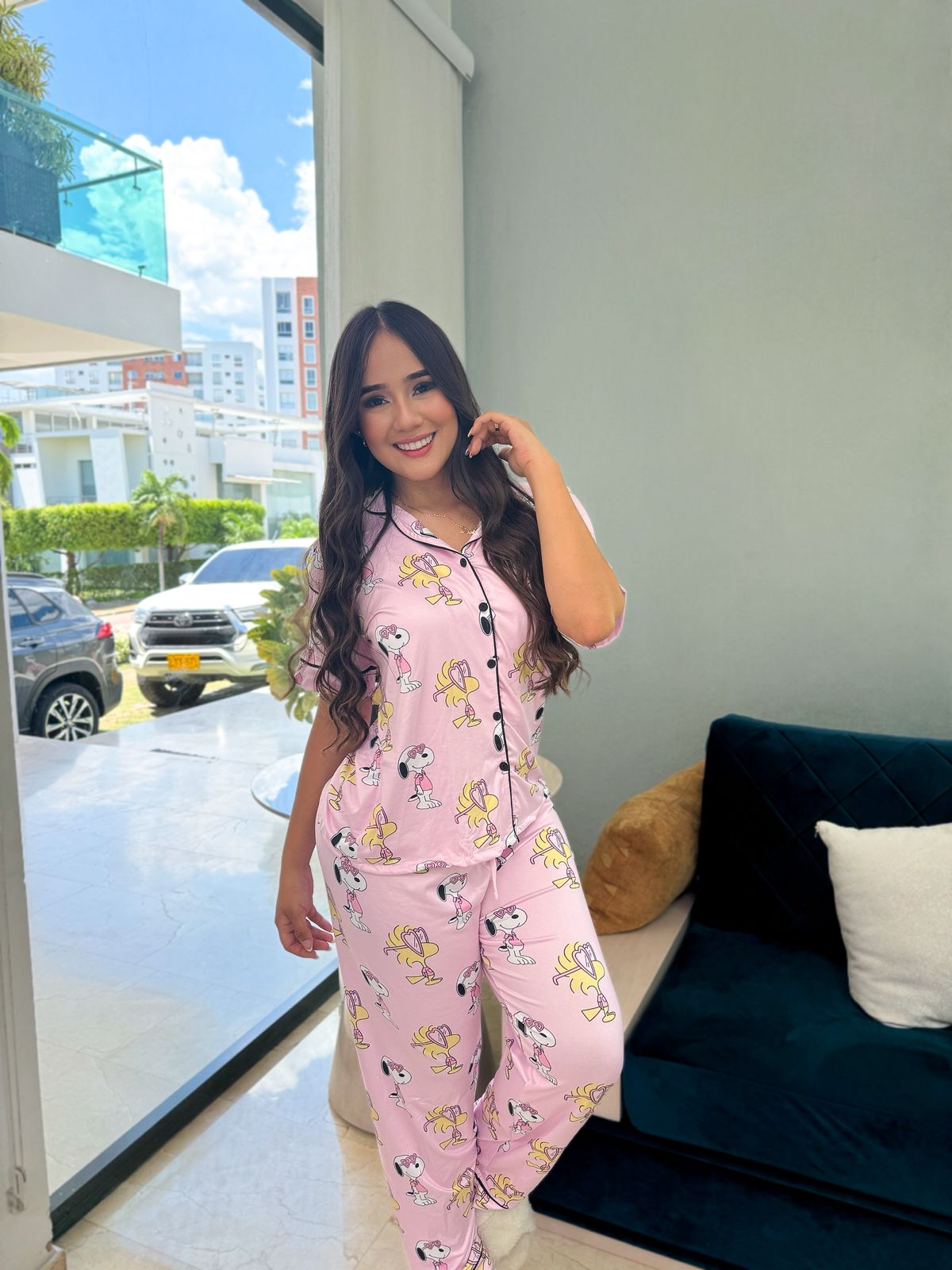 Pijama Botones Pantalón Largo Referencia Snoppy