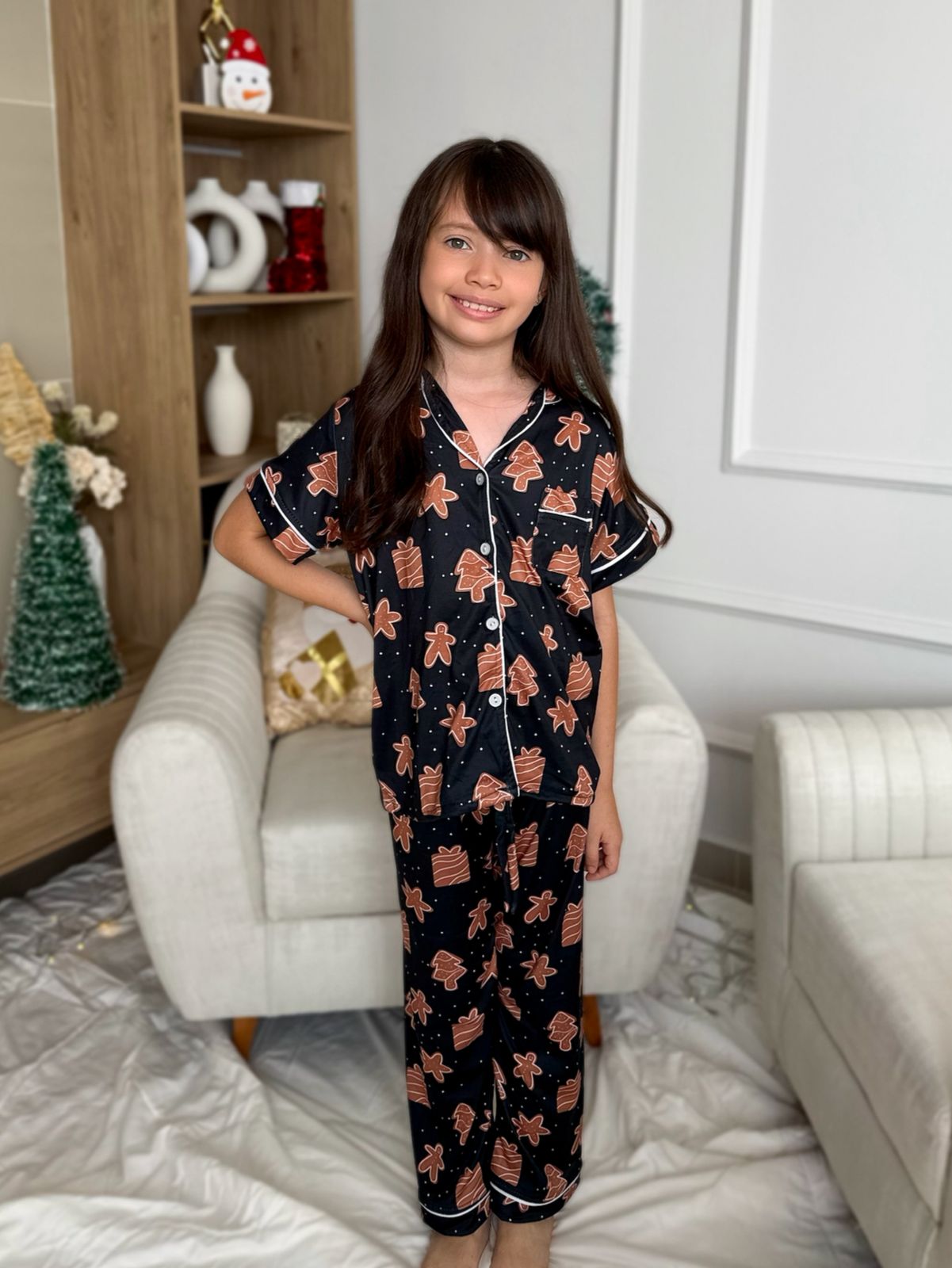 Pijama navideña de NIÑA botones PANTALON referencia JENJIBRE