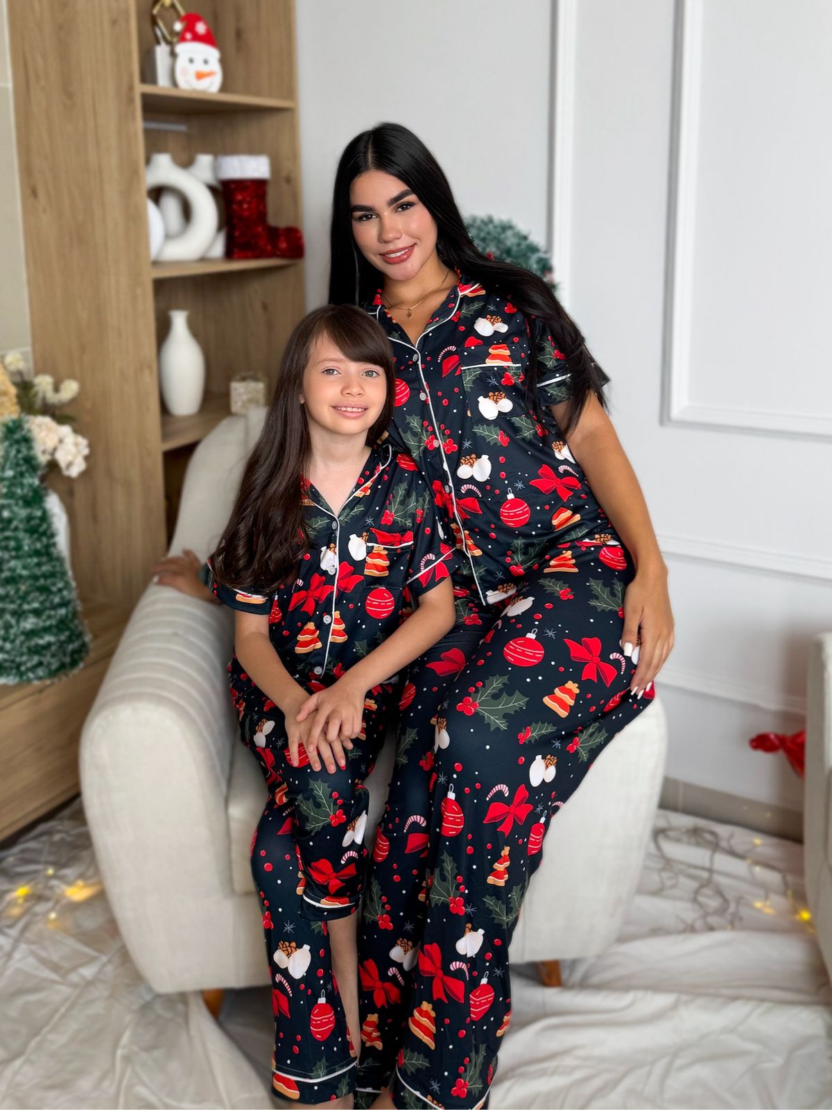 Pijama navideña de NIÑA botones PANTALON referencia CORBATAS