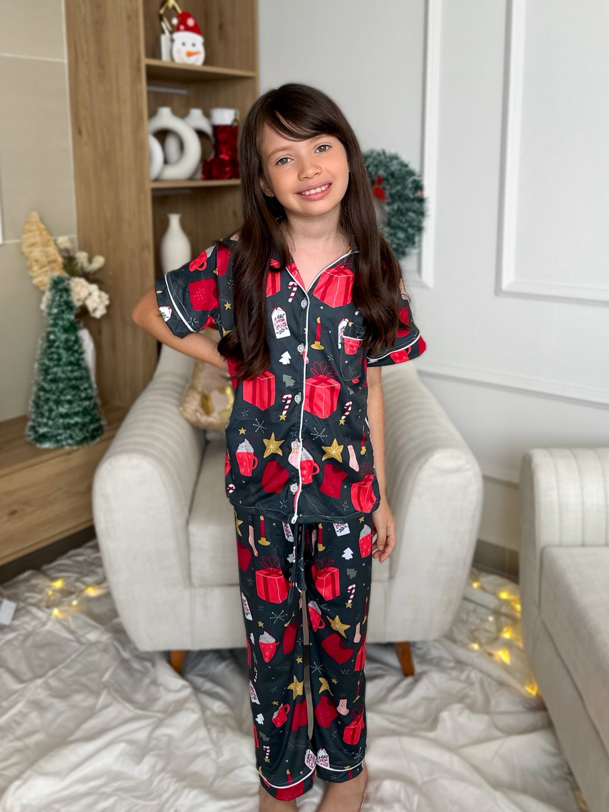 Pijama navideña de NIÑA botones PANTALON referencia REGALOS