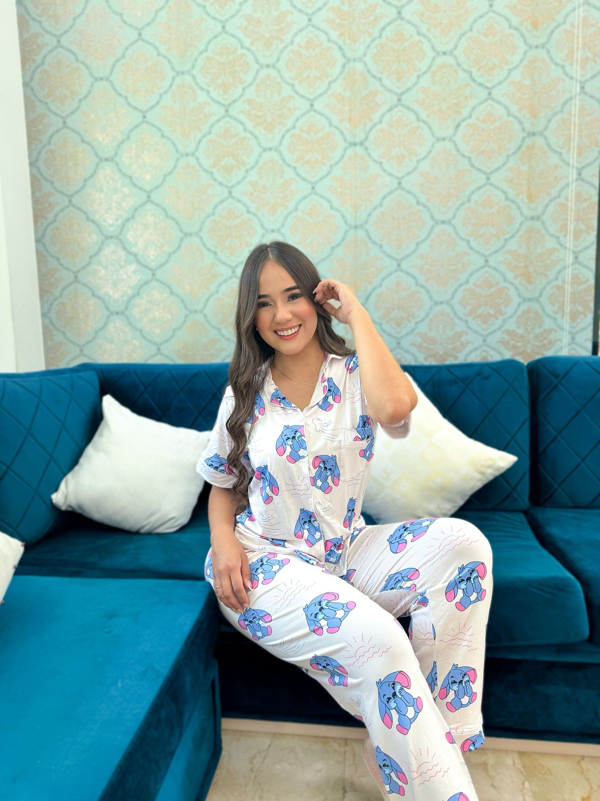 Pijama Botones Pantalón Largo Referencia Stich